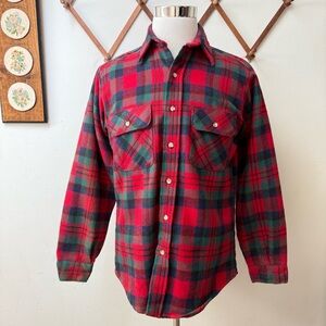 Vintage FiveBrother Plaid Flannel Cotton Shirt Made in USA
